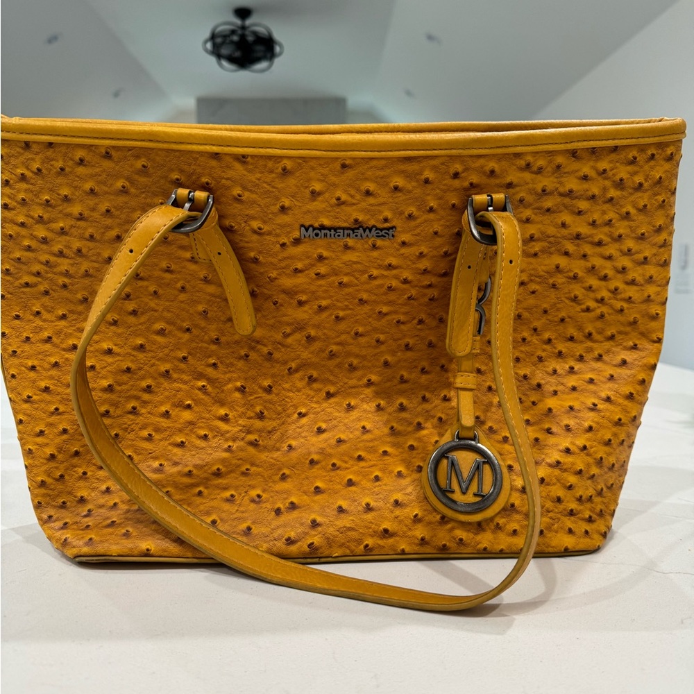 Yellow Textured Tote Bag